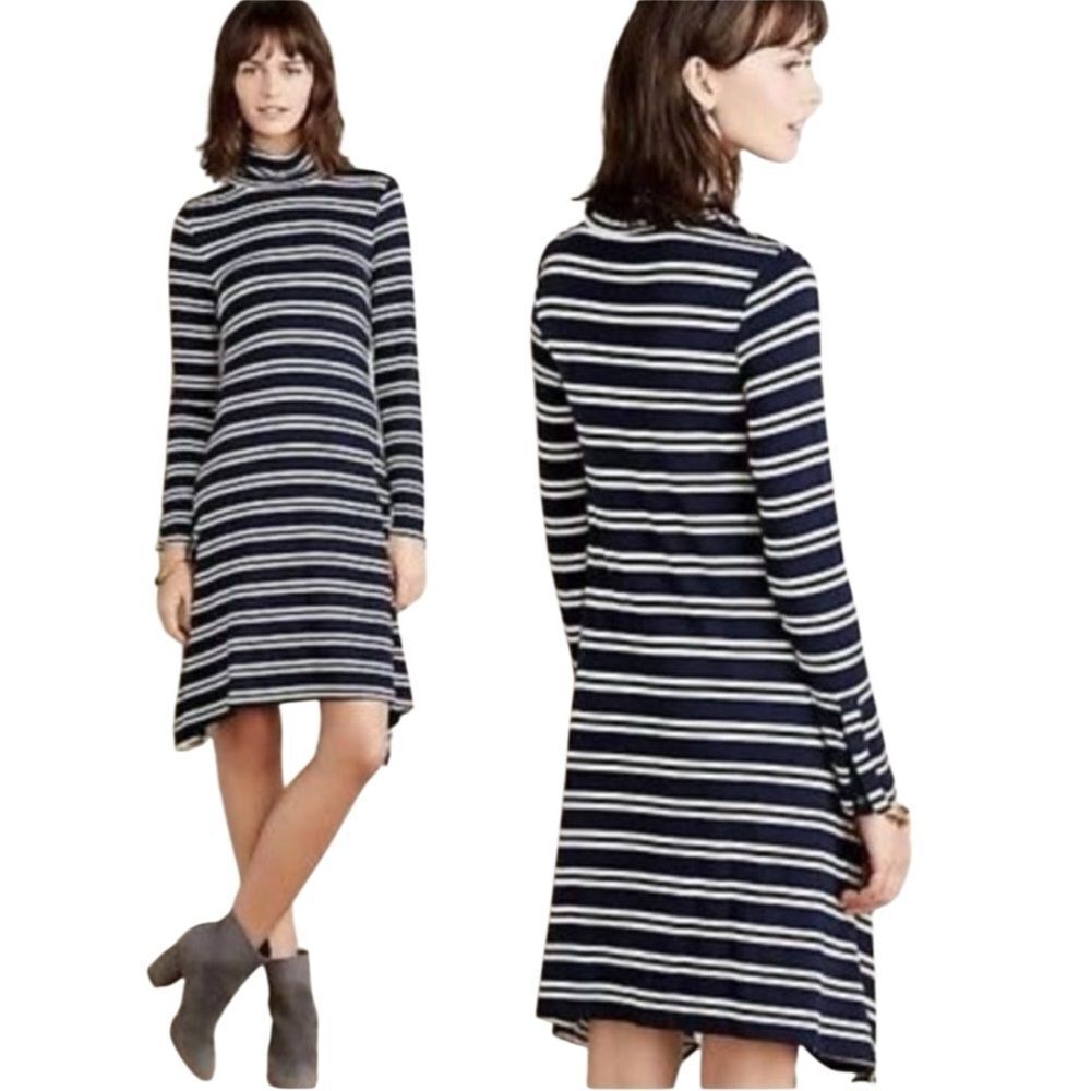 Maeve Anthropologie Turtleneck swing dress long sleeves Size Medium